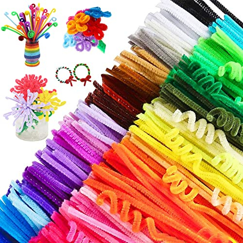 iYInJuan 100 Stück Pfeifenreiniger Bunt zum Basteln, 10 Farbe Chenilledraht Pfeifenputzerdraht, Twist Stick, Bendable Pipe Cleaner für Kreative Handwerk DIY Dekoration