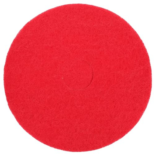 HOODANCOS Almohadilla de Limpieza para Suelos 17 Pulgadas Tapete Rojo para Máquina Limpiadora Cojín de Limpieza para Pulir Pisos Accesorio Textil Durable para Madera Baldosas y Mármol
