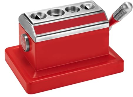 Cortador De Puros De Mesa Profesional, Cortador De Puros De Escritorio, Cortador Quad De Escritorio, Corte Combinado V Y Recto, Robusto Y Duradero(Red and silver)
