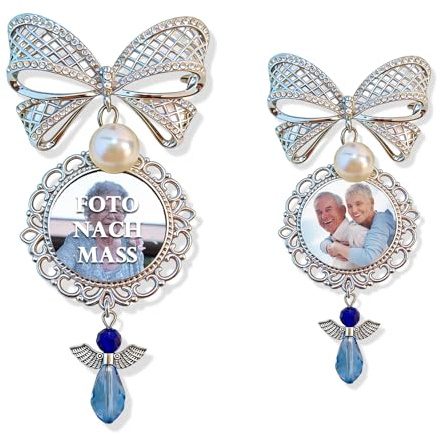 QSZ Personalisierte Hochzeitsstrauß-Fotoanhänger Brautpaar-Brosche Individuelle Zieranstecker Geeignet für Hochzeiten Abschlussfeiern Gedenkfeiern