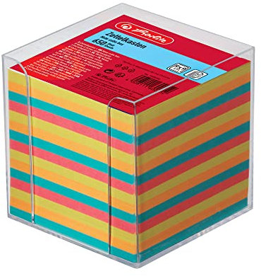 Herlitz 1600253 Zettelkasten 9x9x9cm transparent 650 Blatt farbig