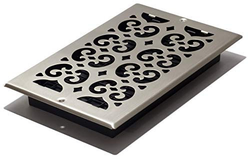 Decor Grates SP610W-NKL Scroll Design Wall/Ceiling Register, 6x10, Brushed Nickel Finish