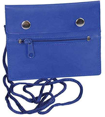 LEAS Brustbeutel Echt-Leder, blau Travel-Line