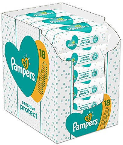 Pampers Lingettes Bébé Sensitive - Lot de 18