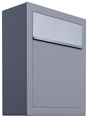 Briefkasten, Design Wandbriefkasten Base Grau Metallic/Edelstahl - Bravios
