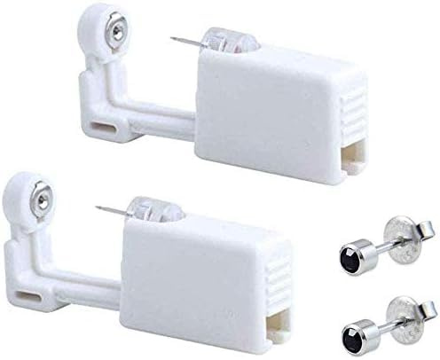Sterila piercingpistoler för engångsbruk för säker öronpiercing, för egen håltagning, 2-pack (svarta)