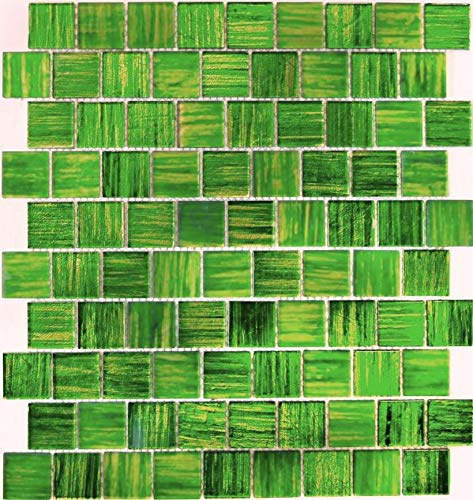 Mosaik Fliese Glasmosaik Crystal Milchglas grün klar gefrostet matt für WAND BAD WC DUSCHE KÜCHE FLIESENSPIEGEL THEKENVERKLEIDUNG BADEWANNENVERKLEIDUNG Mosaikmatte Mosaikplatte