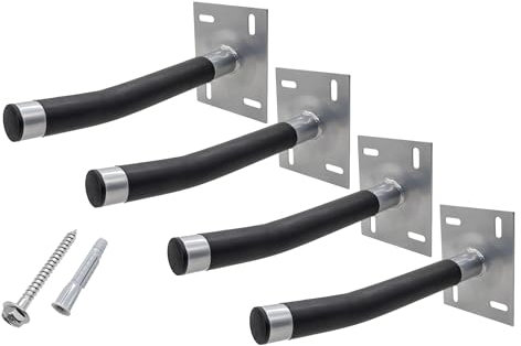 GALLUNOPTIMAL Autoreifen-Wandhalter-Set für 4 Felgen mit Schrumpfschlauch-Überzug – Autoreifen Halter – Autorad Wandhalterung - bis 50kg je Felgenhalter für Wandmontage inkl. Befestigungsmaterial