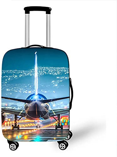 Morbuy Elastisch Kofferhülle Kofferschutzhülle Anti-Kratzer Staubdicht Kofferüberzug Luggage Protector Cover Kofferbezug Reisekofferabdeckung (Nachverfolgen,L)
