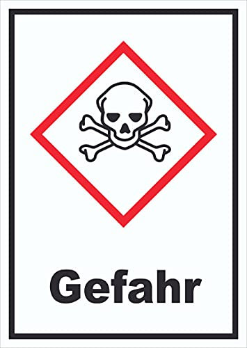 HB-Druck Schild akut toxisch Gefahr Toxizität Totenkopf hochkant A1 (594x841mm)