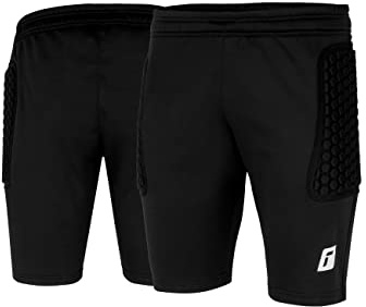 Reusch Bambino Contest II Advance Junior Calcio Pantaloncini Imbottiti per Bambini, Nero/Argento 134, Nero/Argento, 134 cm