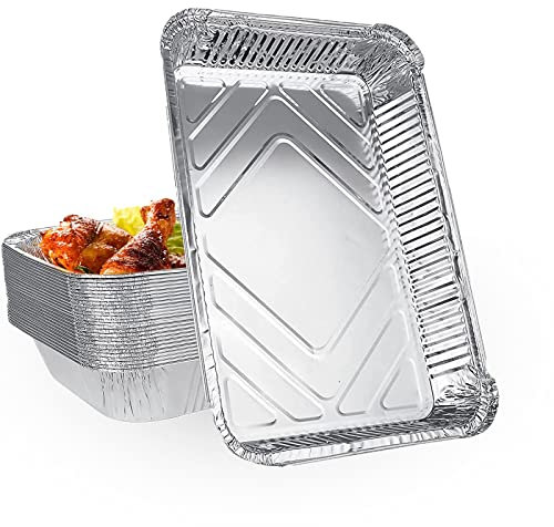 SENENQU 30 Stück Grill Aluschalen Groß 2200ML, Grillschalen Aluminium 31,5 x 21 x 5 CM, Einweg Aluminiumfolie Schalen Für Barbecue Das Kochen Grillen Küche Restaurierung