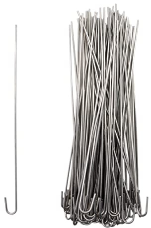 10.5inch Chain Link Residential Fence Ties, 12.5 Gauge Aluminum Wire Hook Ties for Chain Link Dog Fence, Diameter 2mm, 100 Packs