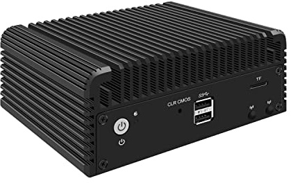 HUNSN Micro Firewall Appliance, Mini PC, VPN, Router PC, Intel Alder Lake-N 12th Gen N200, RJ35, GPIO, TF Slot, HDMI, DP, 4 x 2.5GbE I226-V, Barebone, NO RAM, NO Storage, NO System