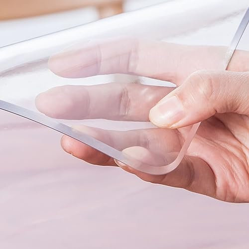 Hoixin Stuhlmatte Transparent,Tischdecke Transparent,Bodenschutzmatte PVC Bodenunterlage 2.0mm,Schreibtischstuhl Bodenmatte,Bodenmatte für Bürostühle,Desktop-Schutz,Größe wählbar 110x220cm B2MM
