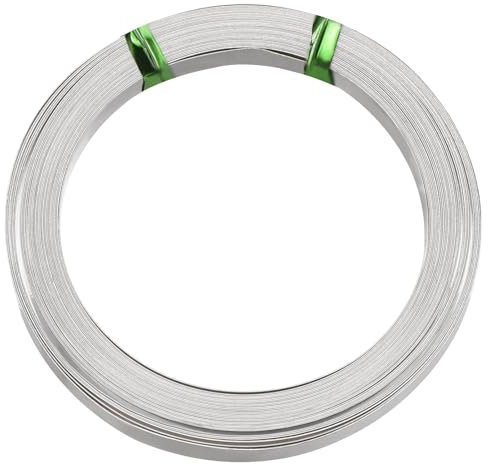 PATIKIL Flacher Nickel-Silberdraht, 2 Rollen 32 Gauge/0,2x5mm Durchmesser 6m/19,69ft Biegsamer flacher Basteldraht für Schmuckherstellung, Ohrringherstellung, Silber