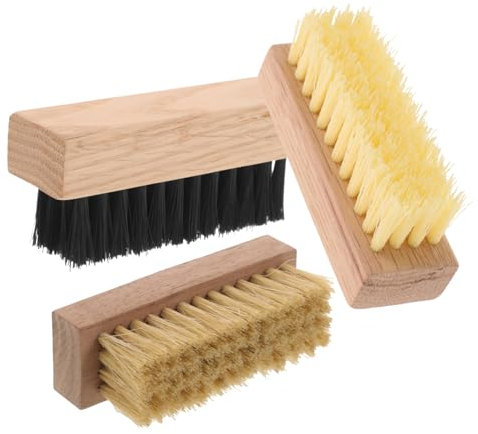 PACKOVE 3 STK Schuhbürste aus Holz Nagelbürste Schuhbürste mit weichen Borsten Reinigungsbürste Scheuerbürste aus Holz kleine Schuhbürste hölzern Schuhputzbürste Seidenbürste Nussbaum pp