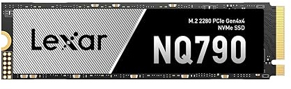 Lexar NQ790 4TB, M.2 2280 PCIe Gen4x4 NVMe 1.4 Internal, Up to 7,000MB/s Read, Up to 6,000MB/s Write, High Performance for Intense Workloads, PS5