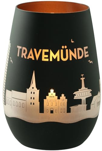 Goodtimes Windlicht Travemünde Skyline (Schwarz & Bronze)