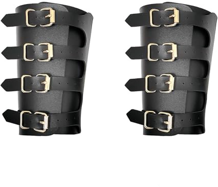 Floatdream 2 stycken armskydd i läder, medeltida läderspänne armskena, riddare retro renässans armskydd, för dagligt skydd, bågskytte, sport, jul