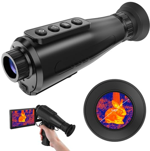 Tragbares Wärmebild-Monokular für die Jagd, 384x288 (AI Super Resolution) Ai15 Nachtsichtgerät, 1,43 Großes AMOLED-Display, Thermales Nachtsichtgerät mit Wi-Fi Hotspot/STA/Mikrofon, 12h+ Akkulaufzeit