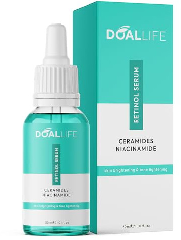 Vegan Retinol Serum 30 ml – Pflanzliches Retinol Anti-Aging Gesichtsserum, Feuchtigkeitsspendend, Reduziert feine Linien und Falten, Für alle Hauttypen geeignet– vegan – DOALLIFE (1)