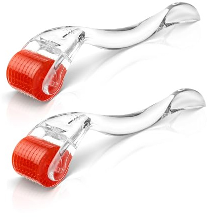 2x Dermaroller | Microneedling Roller für zuhause - 192 ECHTE NADELN - Professioneller Nadelroller 0,5mm für Gesicht und Körper | Für Hautpflege, Haarwachstum & Microneedling | skinFUTURE