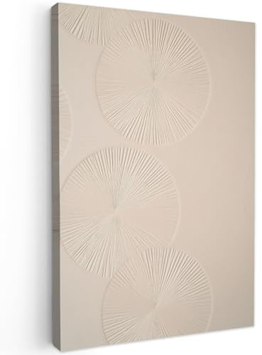 MuchoWow© Leinwand Groß XXL Deko Schlafzimmer Aesthetic Leinwandbilder | 80x120 cm - Wohnzimmer Gemälde Foto Geschenk Living Room Decoration Japandi - Beige - Modern