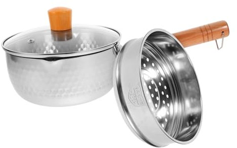 KOCKSHION 1set Pentola Inossidabile Con Per Vapore e Coperchio Adatta Tutti Tipi Di Piano Cottura Per Zuppe e Pasta