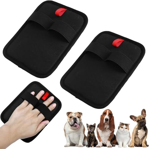 Static Removal Gloves 2 Pcs Versatile Fellpflegehandschuh Katze Black Double-Sided Handschuh Katzenhaare,Fellpflegehandschuh Hund Suitable for Clothes,Sofa,Carpet Cleaning,Hair Removal,Beauty