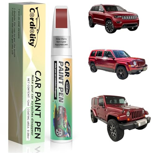 Car Touch Up Paint Deep Cherry Red Crystal Pearl(PRP/JRP) for Jeep, Color Accurate Car Scratch Repair Remover Pen Fix Auto Paint Chips and Nicks