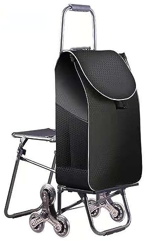 Zusammenklappbarer Treppensteiger Trolley mit Sitz, tragbare wasserdichte Abdeckung, 6 Gummiräder, faltbares Multifunktions-Design, ideal zum Bewegen schwerer Lasten
