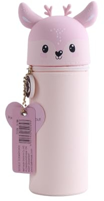 Lulubug Silikon Federmäppchen - REH Daisy | Federtasche aus weichem Silikon für Stifte | Federmappe und Stiftehalter | Mäppchen Tiere, Schlampermäppchen