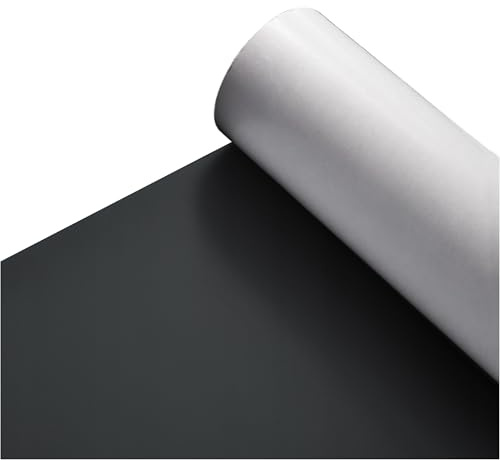 PDmedia Ferrofolie Selbstklebend (0,5 mm) – Eisenfolie als Magnetwand für Büro, Schule & DIY – Magnethaftende Folie Meterware (61 cm x 1 m) für Magnete – Zuschneidbar (Schwarz)