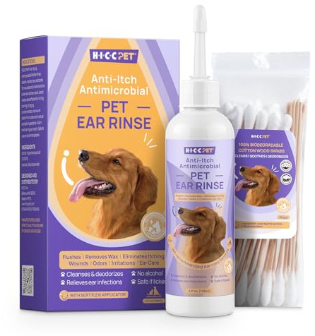 HICC PET Ear Cleaner for Dogs & Cats, Dog Ear Drops, 118ml