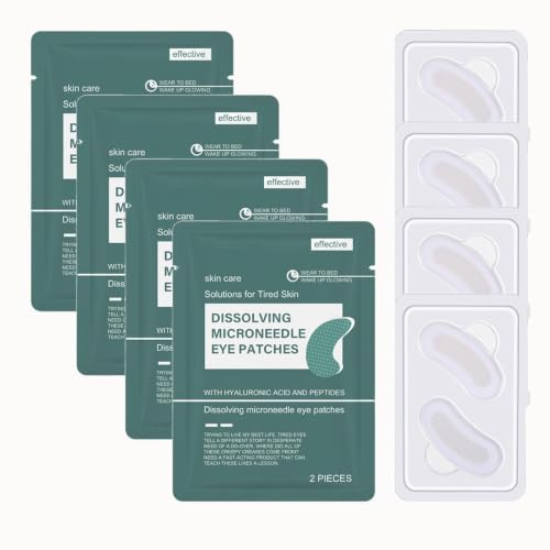 8pcs Toppe Per Occhi Dissolving Microneedle Con Cuscinetti | Cerotti Occhi Con Microaghi Dissolventi, MascheraOcchi Con Microaghi Dissolvibili Con Acido Ialuronico E Peptidi Per Contro