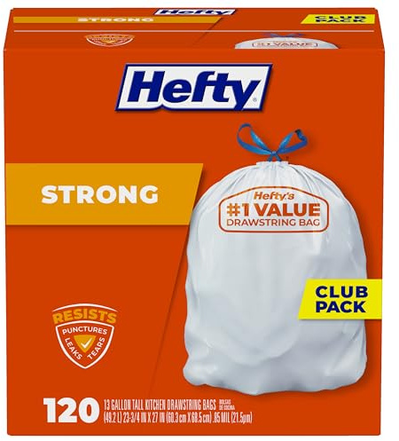 Hefty Strong Tall Kitchen Trash Bags - 13 Gallon, 120 Count