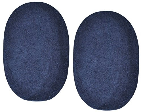 alles-meine.de GmbH 2 STK. Wildleder - echtes Leder - Flicken - dunkel blau - 10 cm * 15,5 cm - oval - Aufnäher zum Aufnähen/Applikation XL Format