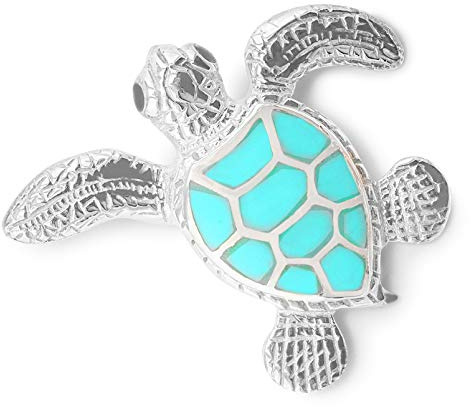 Monkimau Damen Anhänger Schildkröte aus 925 Sterling Silver echt Silber mit Howlith Stein Türkis