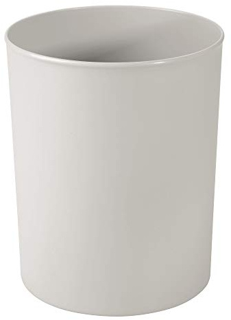 iDesign Franklin BPA-Free Plastic Round Waste Basket, 8 x 8 x 9.75, Light Gray,19802