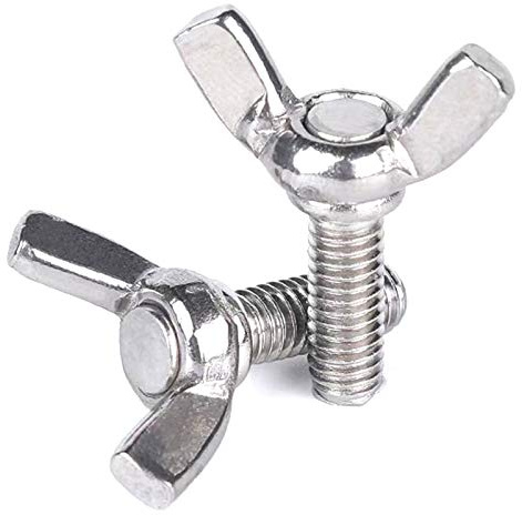 5 Pcs M8 304 Stainless Steel Wing Butterfly Screws Bolts Wing Bolt Machine Fastener Thumb Hand Screws (M8-1.25 x 20mm)