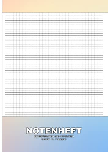 Notenheft MIT Notenlinien Und Hilfslinien: A4 Für Das Gleichmäßige Schreiben Und Lernen Von Noten - 28 Seitiges Notenlinienheft A4 MIT Hilfslinien ... Und Lernen Von Noten Und Kompositionen
