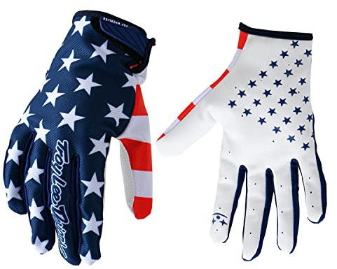 EXCEREY American Flag Cycling Gloves Motorcycle Bicycle Full Finger Off-Road Racing Gloves Outdoor Sports for Men Women & Mountaineering(Blue,M)