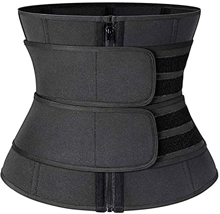 LWJBHSH Sauna-Effekt-Schweißgürtel für Damen und Herren - Neopren-Taillen- und Bauch-Schlankheitsgürtel für Fitness und Sport Abnehmender Bauchgurt (Color : Black, Size : S)