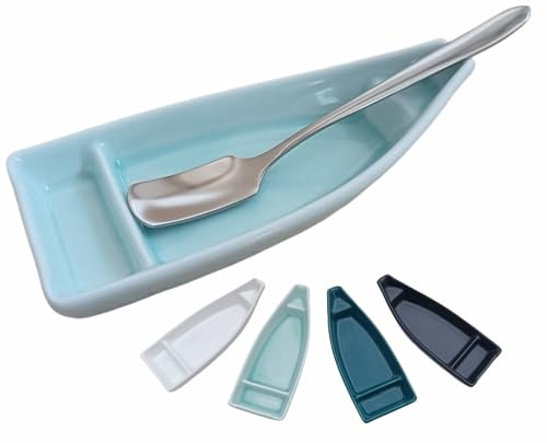 Coffee Bar Accessories - 1 PC Oar Spoon with Turquoise Rest