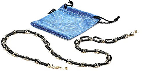 Airport Centrostyle Sunrise 10371 Brillenkette oder Armband, schwarz/gold, 70 cm lang, Schwarz , L