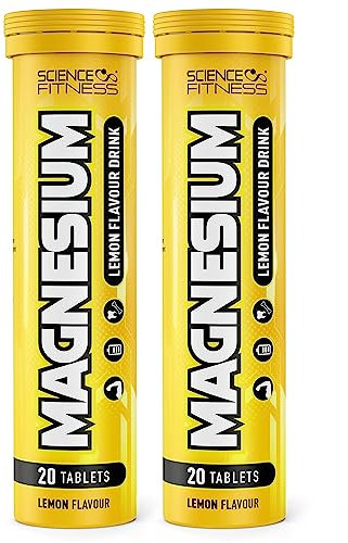 Magnesium Lemon Flavour Effervescent Tablets, 40 Tablets for Normal Muscle Functions, Suitable for Vegans and Vegetarians, Magnesium 375mg per Serving