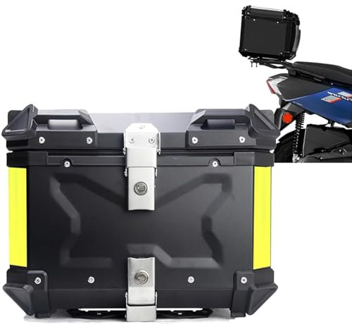 FJAUOQ Motorrad Topcase Aluminium 45 55 65 80 100L Motorradkoffer Top case Aluminium Koffer für Roller Motorrad Rollerkoffer Koffer mit weicher Sicherheitsschloss,Schwarz,80L