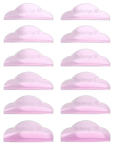 BLACK WINGS Almohadillas autoadhesivas para levantamiento de pestañas, kit de silicona para rizador de ojos (rosa)