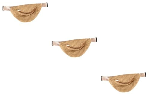 LIFKOME 3 STK Brusttasche aus Stroh Gürteltaschen Gürteltasche für Damen zum Umhängen Damen geldbörsen Damen Tragetasche sommerliche Brusttasche Simulation Stroh Brusttasche beiläufig Bast